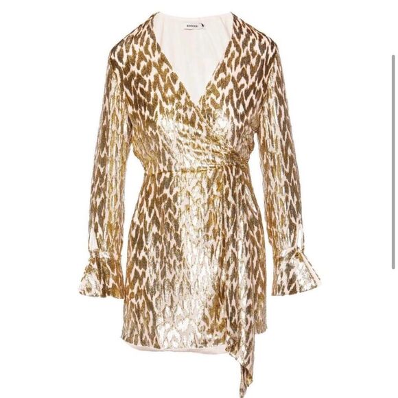SIMKHAI Camryn Mini Dress in Gold Sz. 0